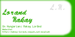 lorand makay business card